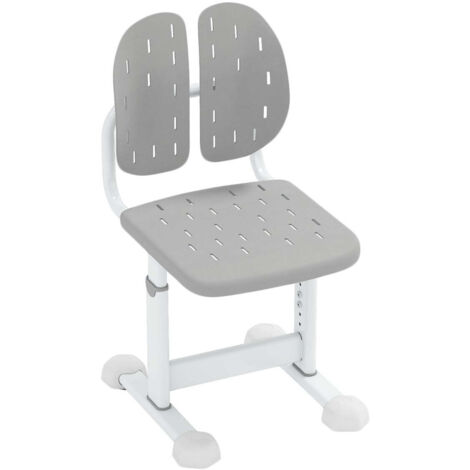 Silla de oficina regulable en altura 42 x 36 x 67,5-75,5 cm con moderno respaldo doble ergonómico en metal gris 200011107