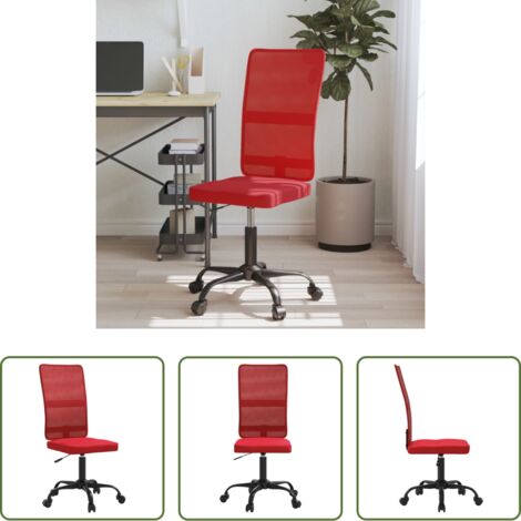 Silla de oficina regulable -  Silla de oficina regulable en altura tela de malla rojo tinto