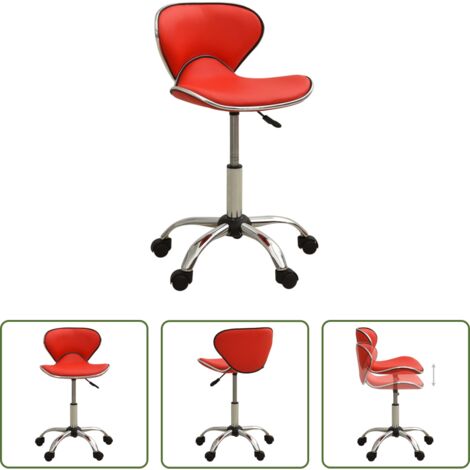 Silla de oficina roja -  Silla de oficina de cuero sintético rojo