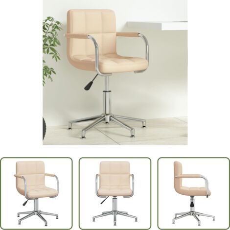 Silla de oficina -  Silla de oficina giratoria de tela color crema