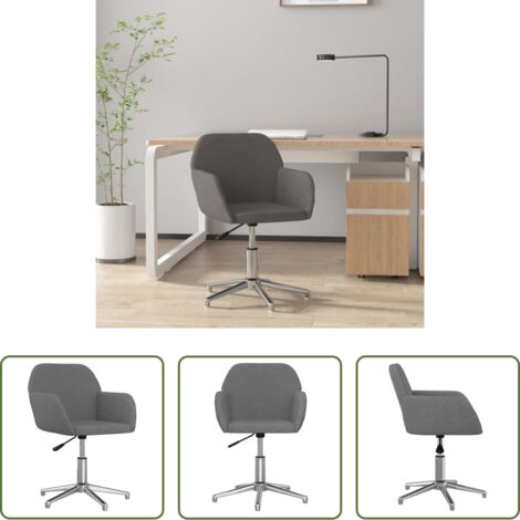 Silla de oficina -  Silla de oficina giratoria de tela gris claro