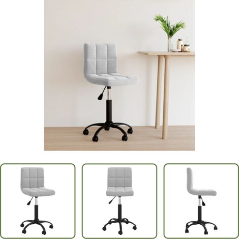 Silla de oficina -  Silla de oficina giratoria de terciopelo gris claro