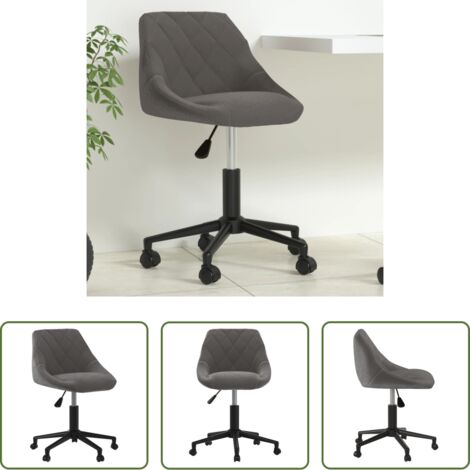Silla de oficina -  Silla de oficina giratoria de terciopelo gris oscuro