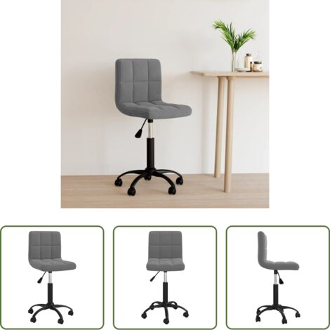 Silla de oficina -  Silla de oficina giratoria de terciopelo gris oscuro
