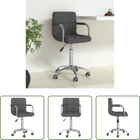 Silla de oficina -  Silla de oficina giratoria tela gris oscuro