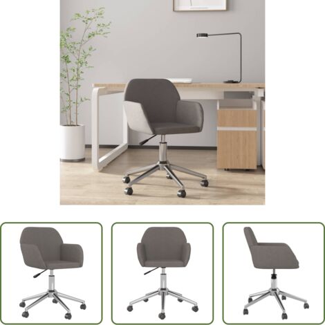 Silla de oficina -  Silla de oficina giratoria tela gris oscuro