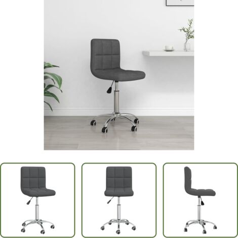 Silla de oficina -  Silla de oficina giratoria tela gris oscuro