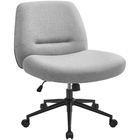 Silla de oficina sillón ergonómico estilo moderno con base de estrella asiento amplio y cómodo altura regulable asiento giratorio tela algodón-lino gris 120006058