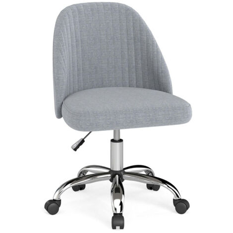 Silla de oficina sin brazos 60 x 60 x 74-83 cm regulable en altura giratoria diseño moderno tela gris 200017859