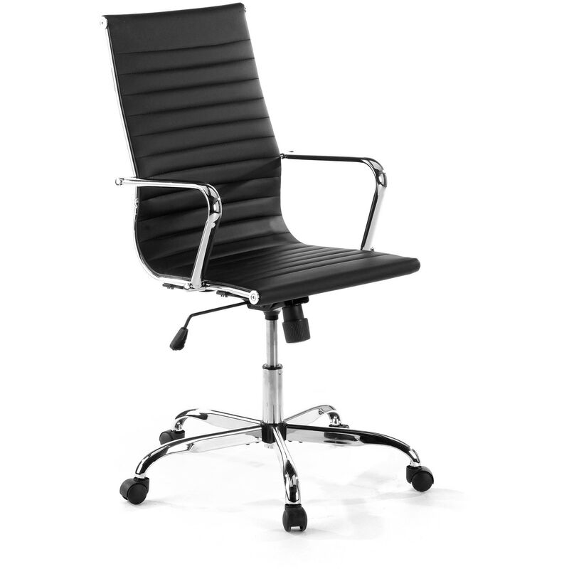 

Silla de oficina Spirit,marco de acero,respaldo alto ecopiel negro - negro