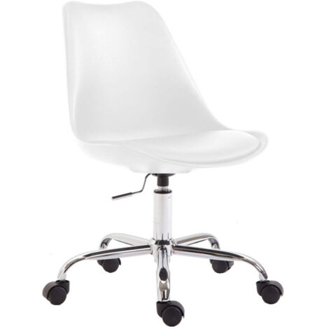 Silla de oficina taburete con ruedas regulable en altura blanco TABO10028