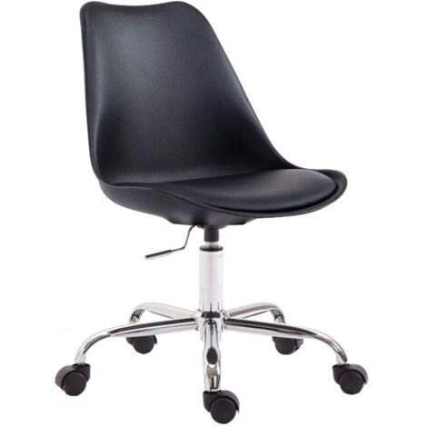 Silla de oficina taburete con ruedas regulable en altura negro TABO10022
