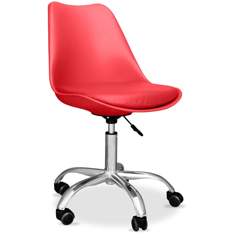 

Silla de oficina Tulip giratoria con ruedas Rojo