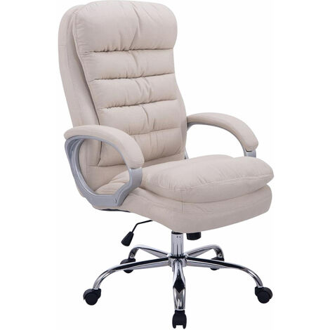 Silla De Oficina Vancouver XXL En Tela Crema