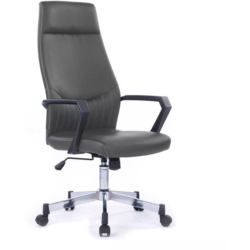 

Silla de oficina Victory, alto respaldo, ecopiel gris plomo - gris
