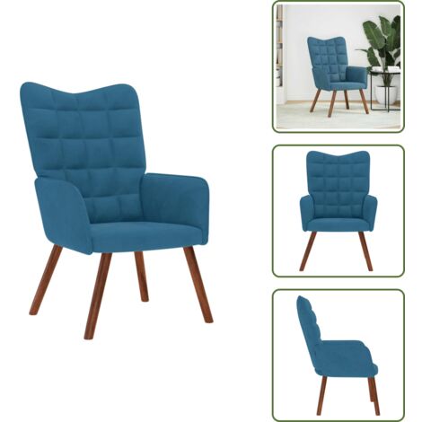 Silla de oficina - vidaXL Sillón de relax de terciopelo azul - Silla de estar