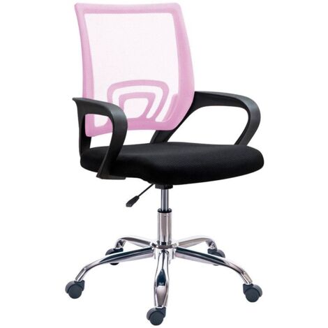 Silla de oficina Vita Negro - Rosa Vita 60cm (ancho) x 90–102cm (alto)