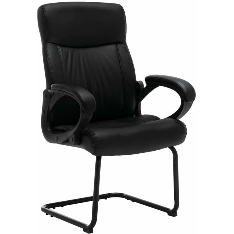 

Silla de oficina voladiza de cuero sintetico negra