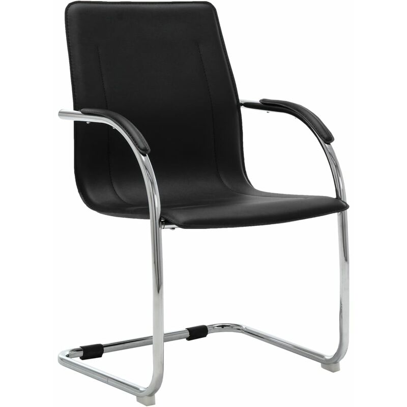 

Silla de oficina voladiza de cuero sintético negra - Negro