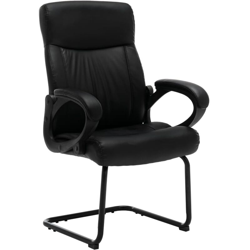 

Silla de oficina voladiza de cuero sintético negra - Negro