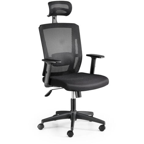 Silla de oficina y escritorio Euromof Sofía con cabezal y soporte lumbar