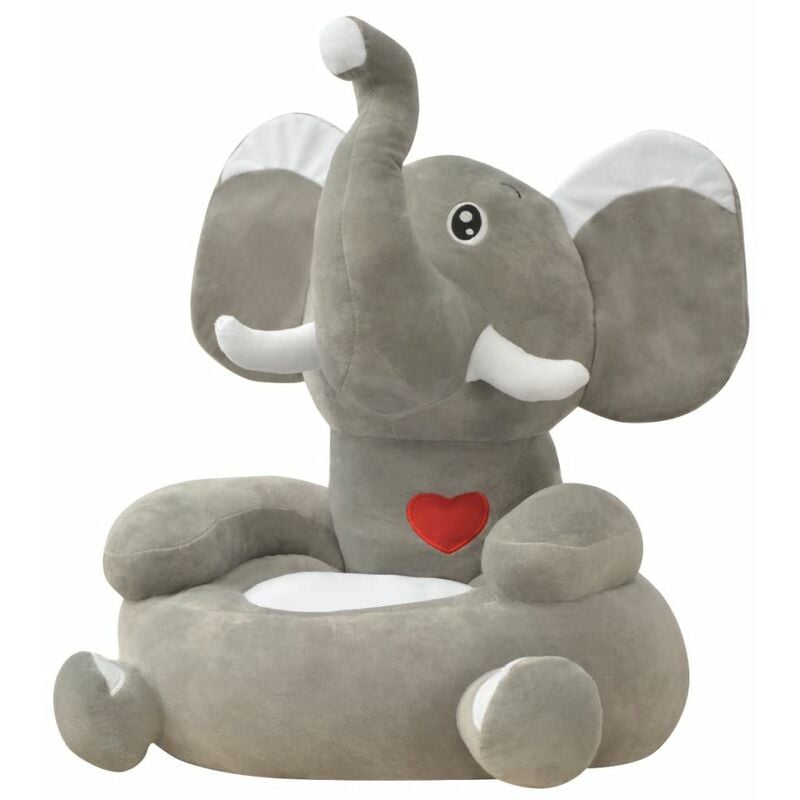 

Silla de peluche para niños elefante gris