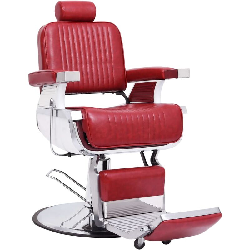 

vidaXL Silla de peluquería de cuero sintético rojo 68x69x116 cm - Rojo