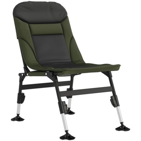 Silla de pesca con patas para barro ajustables plegable verde vidaXL