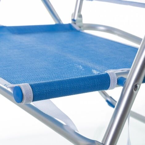 Silla De Playa Plegable Solenny Con Respaldo Alto 55x53x89 Cm Color Azul  con Ofertas en Carrefour