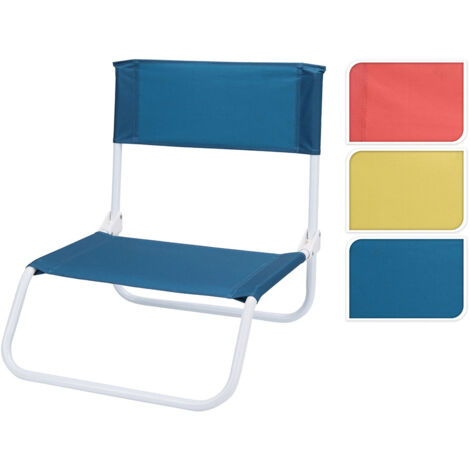 Silla de playa metalica plegable 45x50x45cm colores surtidos