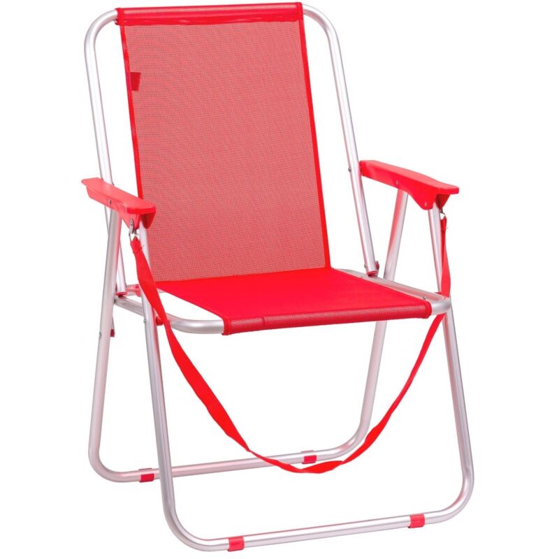 

Silla de playa plegable coral de aluminio de 75x54x49 cm