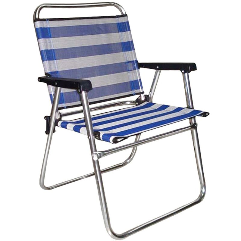

Lolahome - Silla de playa plegable azul marino de aluminio de 57x50x78cm