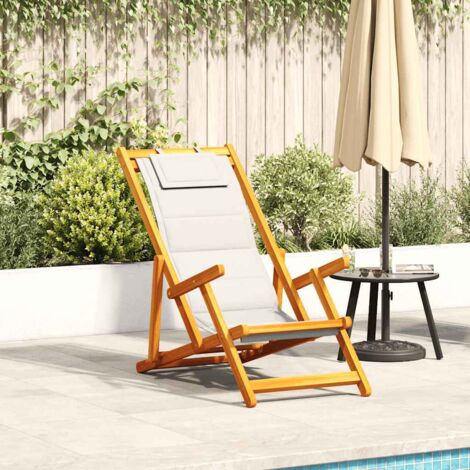 Silla de playa plegable con reposabrazos gris claro