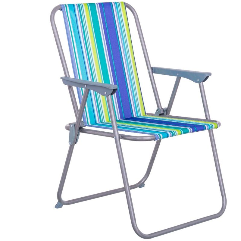 

Lolahome - Silla de playa plegable gris hierro de 75x53x46 cm