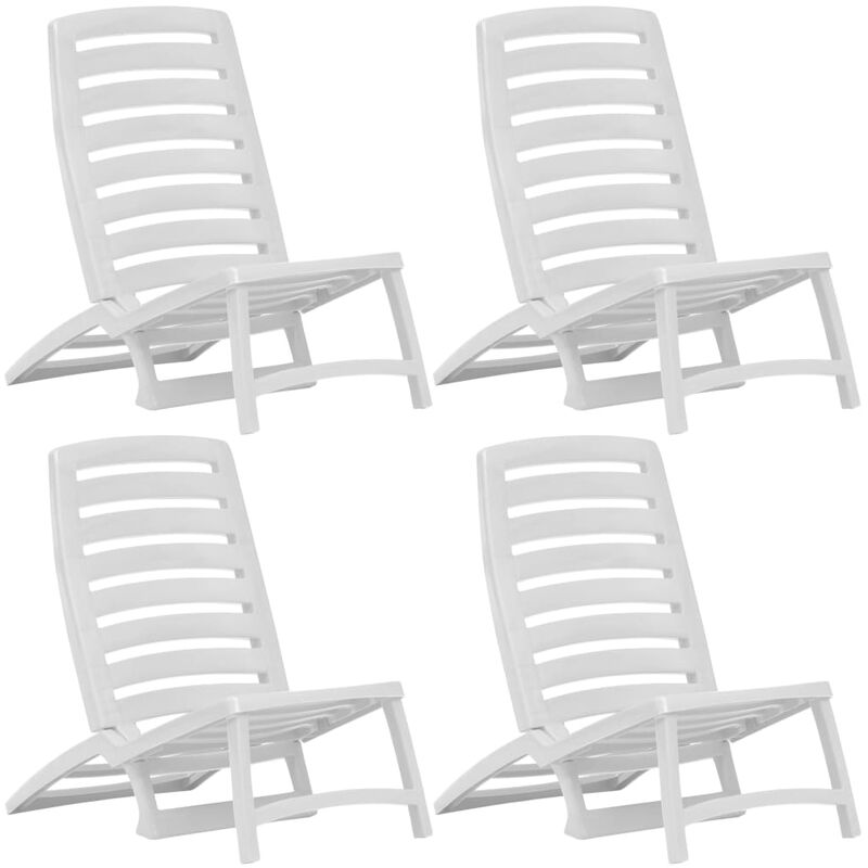 

Silla de playa plegable para niños plástico 4 unidades blanco