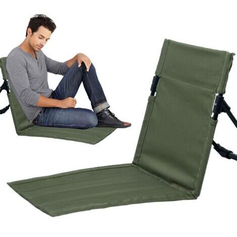 Silla de playa plegable para uso exterior - Sillas de playa compactas con respaldo para usar junto a la piscina, sillas reclinables para la playa, camping, barbacoas, senderismo y picnics.