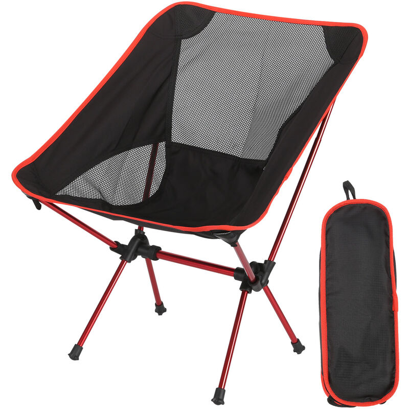 

Silla de playa plegable portátil , taburete de jardín reclinable, cómodo asiento de picnic para acampar, caminar, playa, exterior, rojo