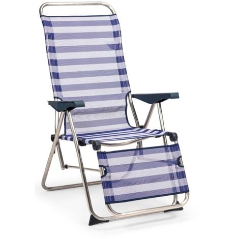 Silla de Playa y Jardín Plegable Solenny Reclinable con Respaldo Anatómico 75x63x114 cm 5 Posiciones