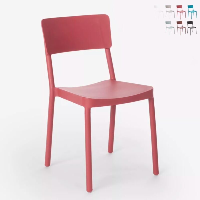 

Silla de polipropileno de diseño moderno para cocina, bar, restaurante, jardín Liner | Rojo