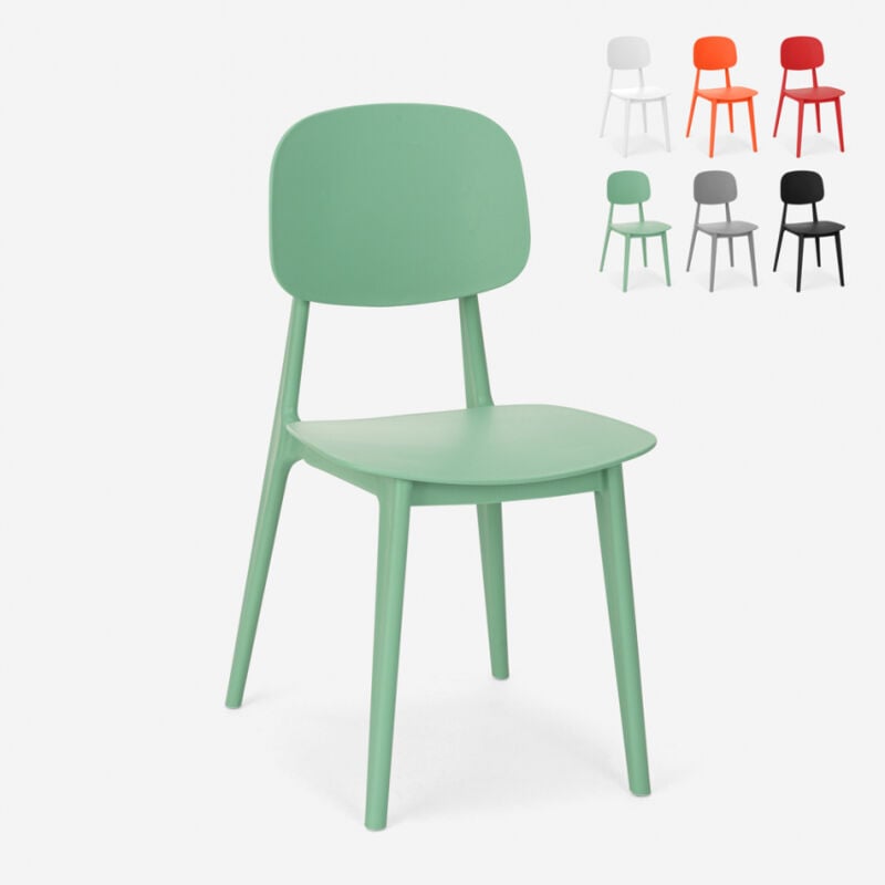 

Silla de polipropileno de diseño moderno para cocina, jardín, bar, restaurante Geer | Verde oscuro
