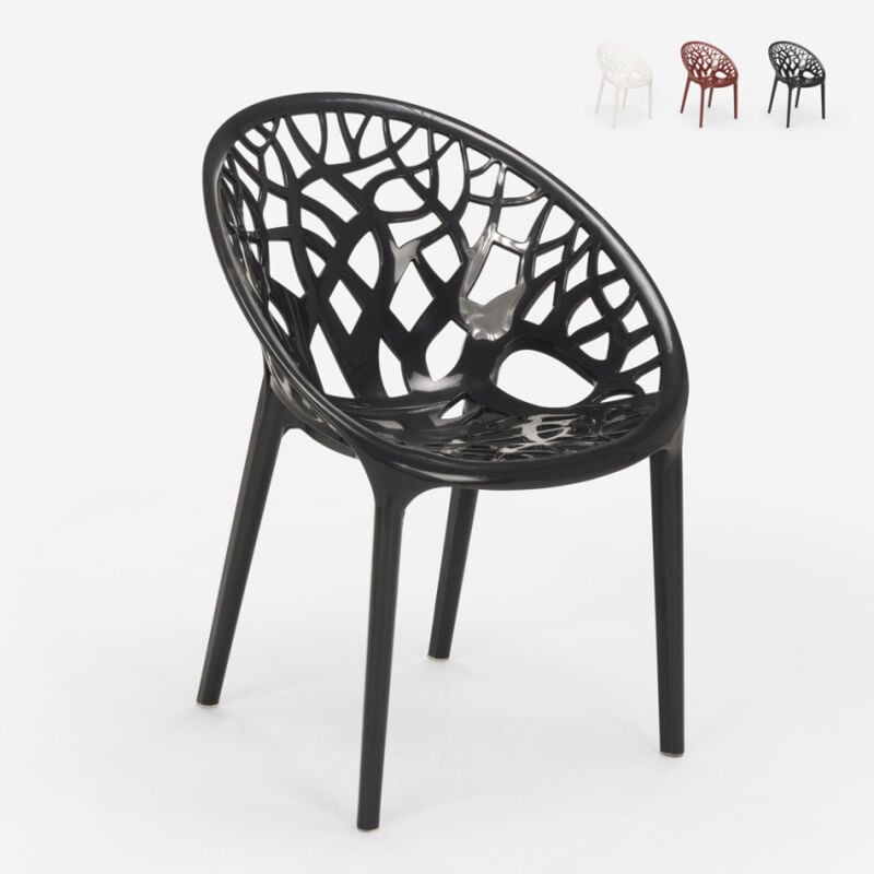 

Silla de polipropileno de diseño moderno para restaurante y barra de cocina Fragus | Negro