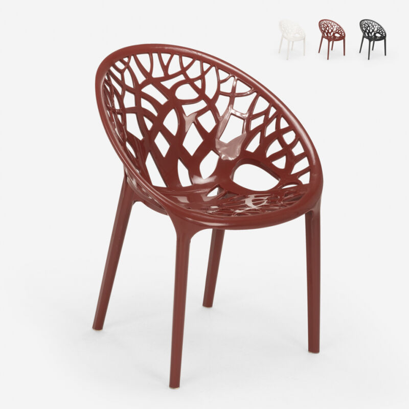 

Silla de polipropileno de diseño moderno para restaurante y barra de cocina Fragus | Rojo