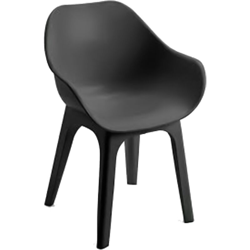 

Saturnia - Silla resina gihbili con brazos color antracita 55x50,5x81 (alt.) cm.