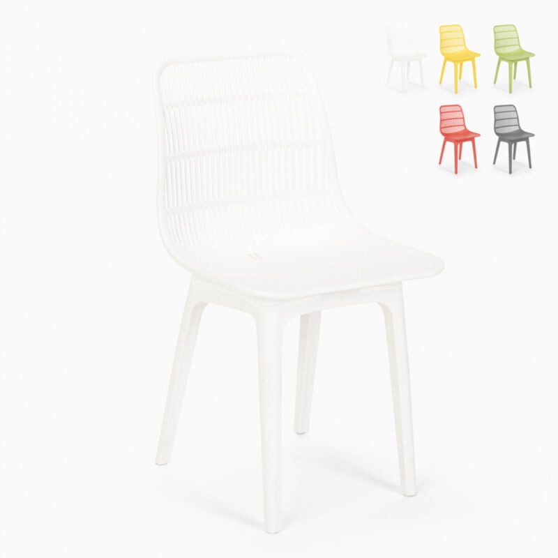 

Silla de polipropileno para cocina, bar, restaurante, jardín moderno Bluetit | Blanco