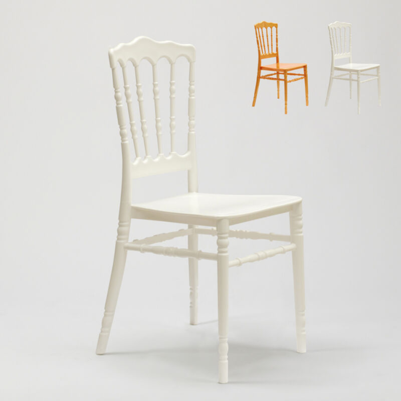 

Silla de Polipropileno para Cocinas Jardines Bares y Restaurantes Napoleon III | Blanco