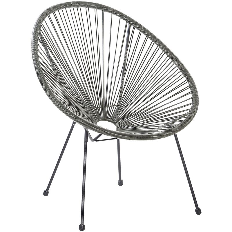 

Beliani - Silla de balcón de ratán gris oscuro ACAPULCO II