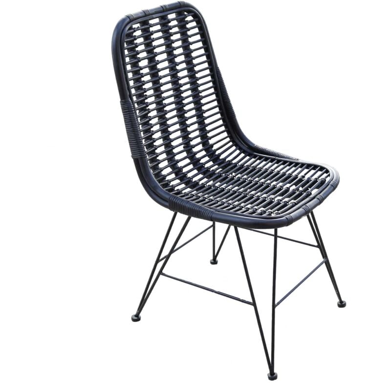 

Silla de Ratán Natural Comedor Chillvert Parma 46x60x92 cm Negra