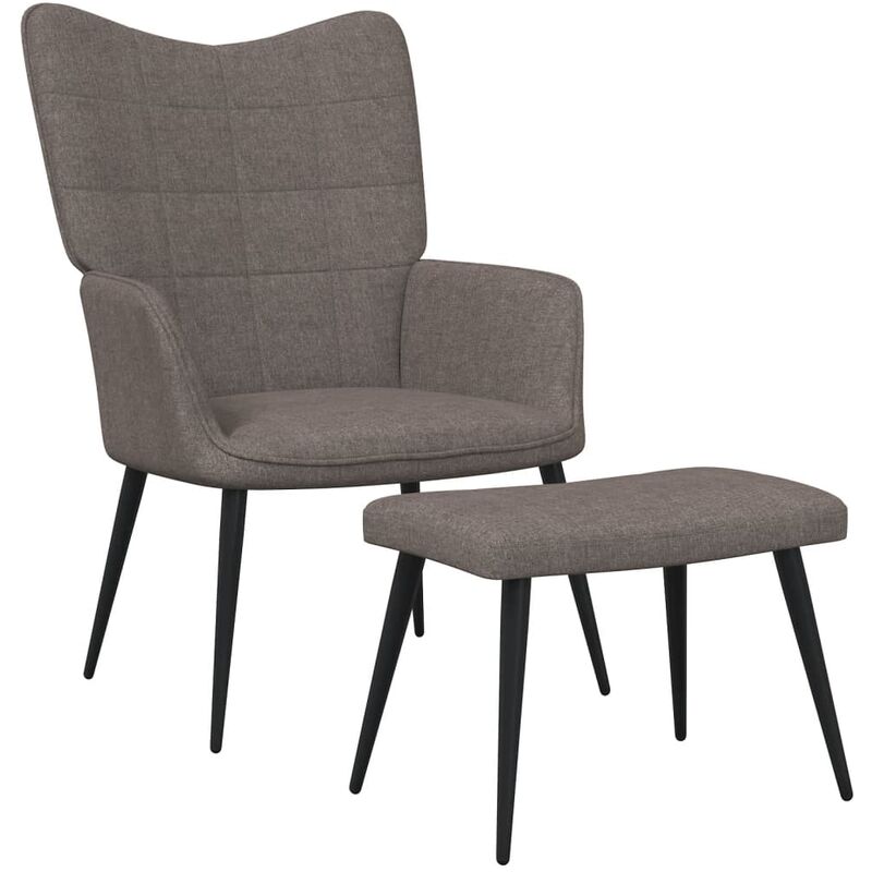 

Silla de relajación con reposapiés tela gris taupé