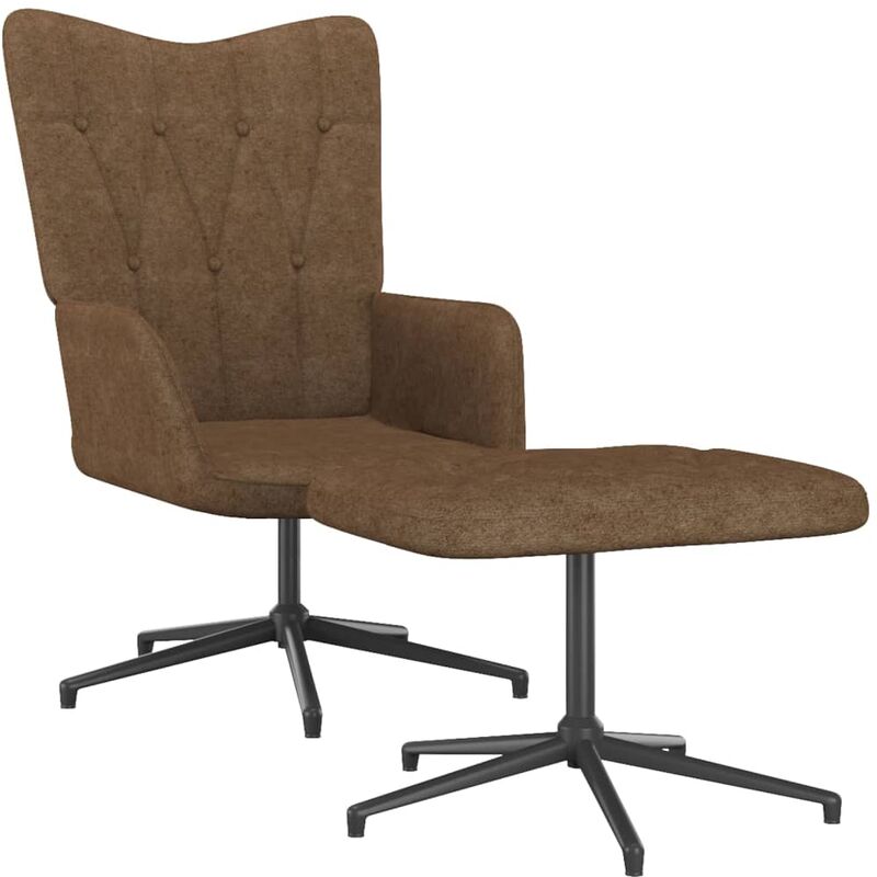 

Silla de relajación con reposapiés tela gris taupe