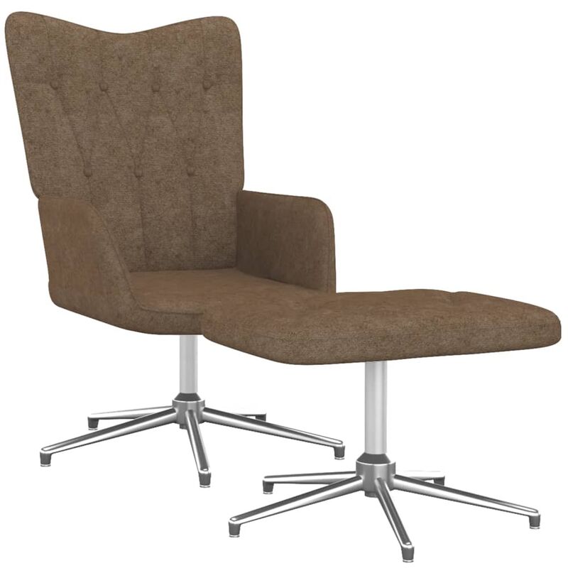 

Silla de relajación con reposapiés tela gris taupe